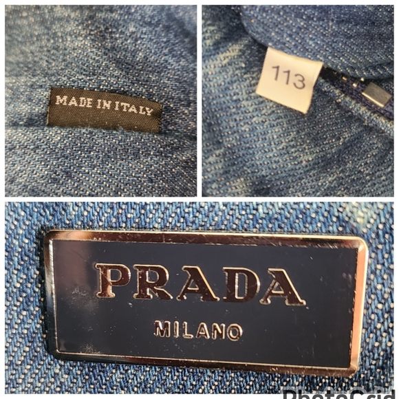Auth Prada Canapa Denim Tote Bag - Picture 9 of 11